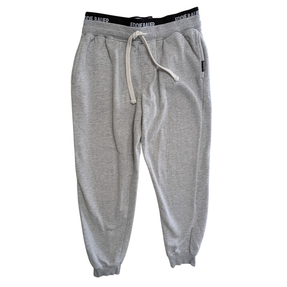 Eddie Bauer Lounge Jogger Sweatpants Mens M Gray Fleece Lined Casual Athleisure